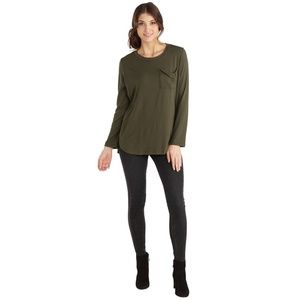 NEW Mud Pie Olive Jersey Top - M and L